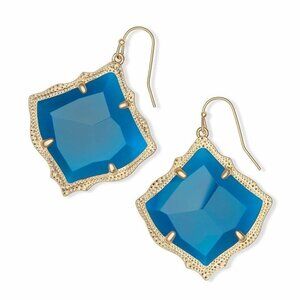 Kendra Scott Kristen Earrings in Teal Agate Gold Tone